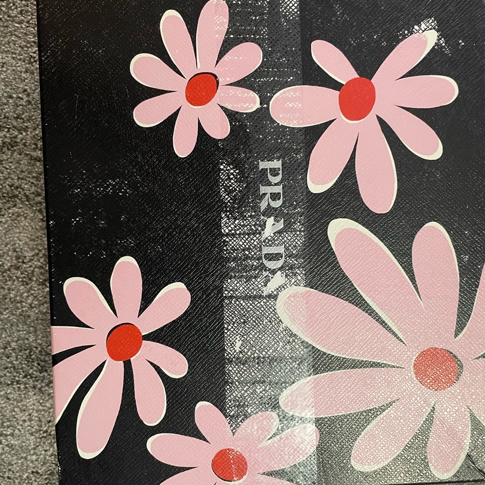 Prada Black Box with Pink and Red Floral Print